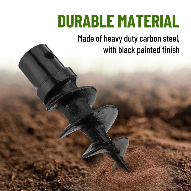 Venussar Bolt-On Spiral Point Auger, with 2 Pack 3 Point Auger Cutting Edge, for Heavy-Duty Augers, 3 Point Post Hole Digger - Image 5